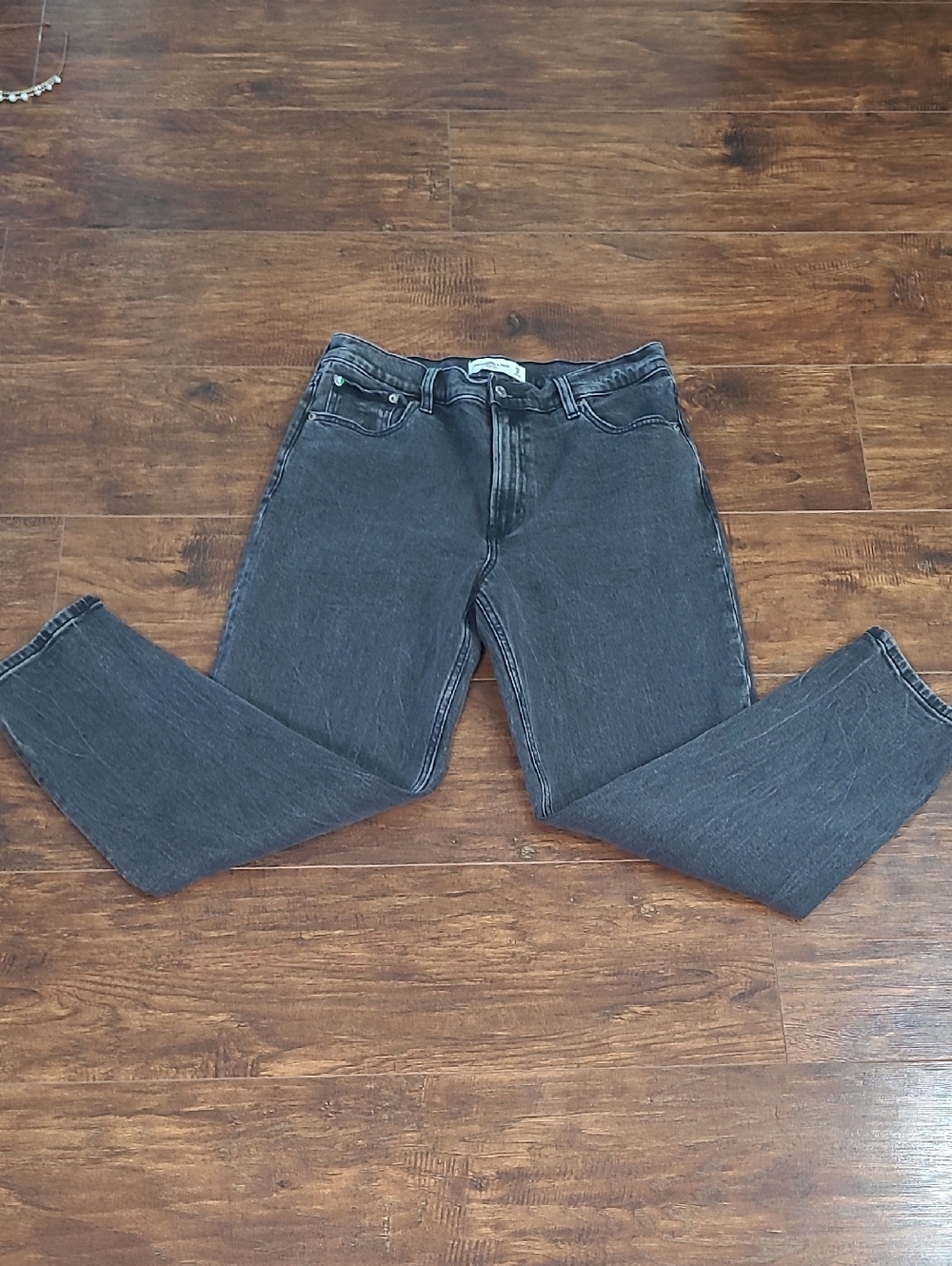 Abercrombie & Fitch The Mom Washed Black Straight Jeans High Rize Size 29/8 - Picture 1 of 9